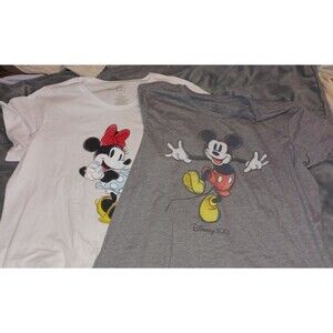 His and Hers Disney Mickey Minnie T Shirts XXL Matching Couple Set
